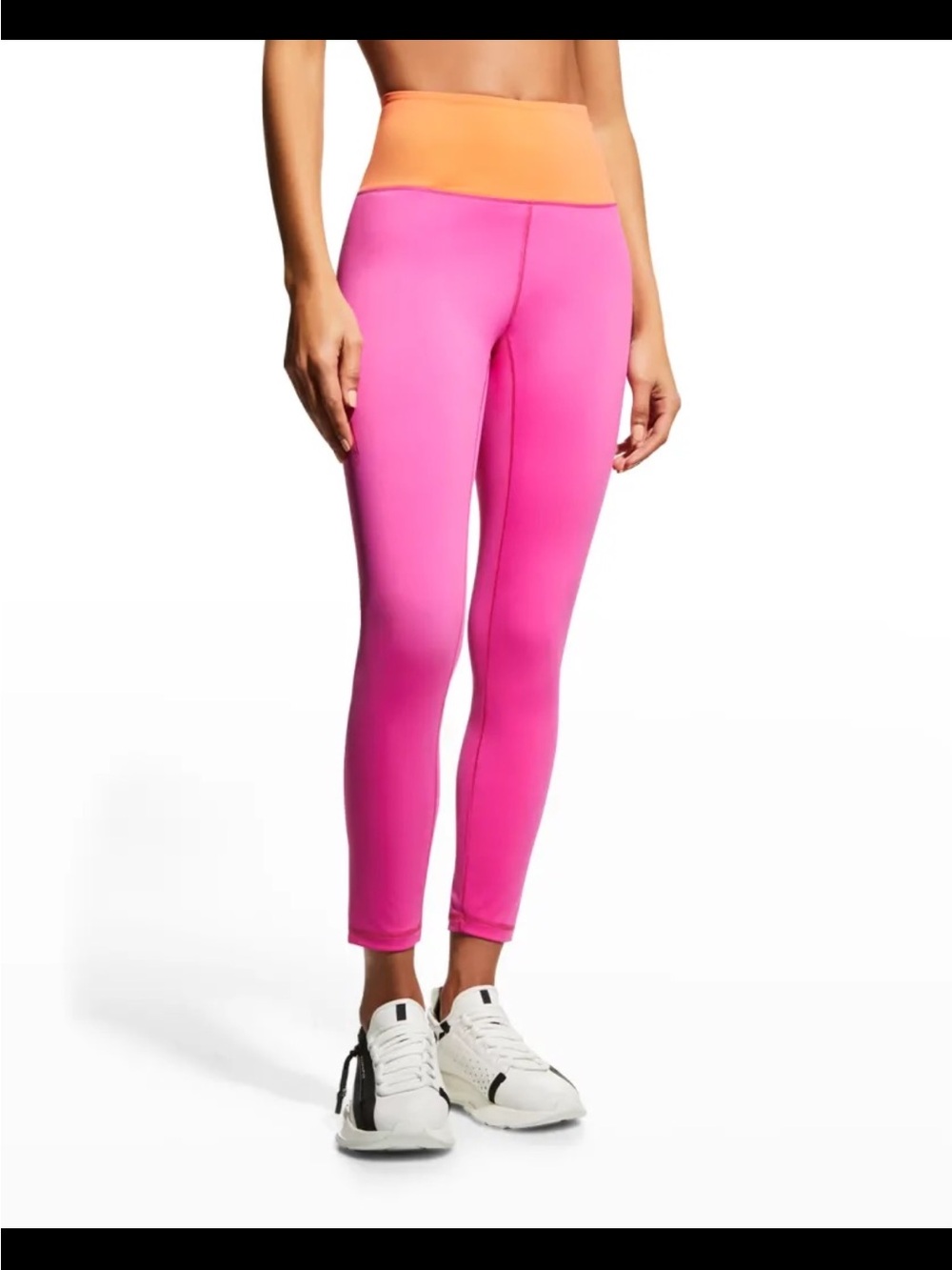 Roland Mouret Pink Leggings with Orange Waistband